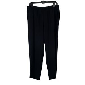 Eileen Fisher System black‎ 100% silk pull on pants Size M